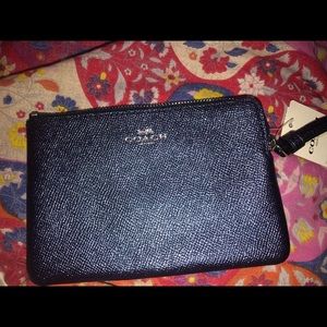 **NEW** Metallic Navy Coach Wallet Purse